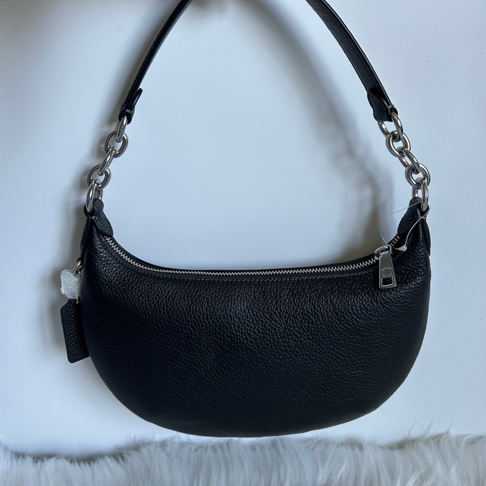 Coach Payton Black Pebble Leather Shoulder Bag Excellent - Picture 2 of 10